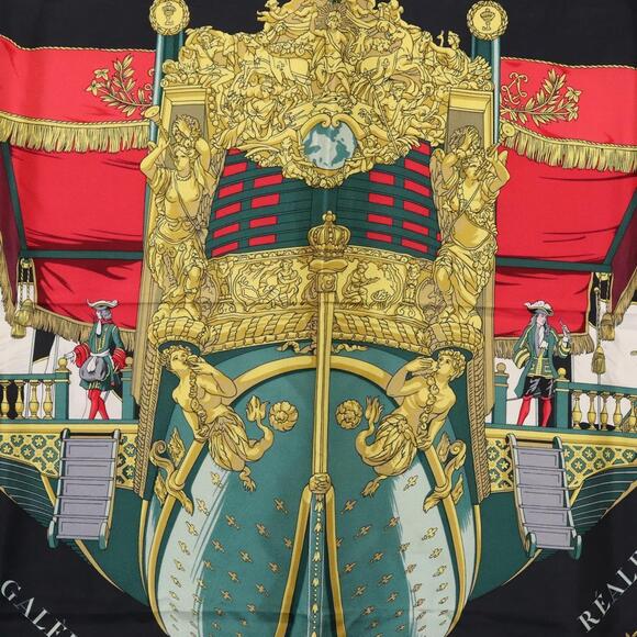 HERMES Carre 90 Scarf ""VUE DU CAROSSE DE LA GALERE LA REALE "" Silk Auth hk3012 - Picture 6 of 13